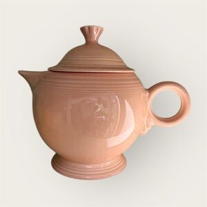 vintage Homer Laughlin Fiesta Ware Teapot retired pink apricot color